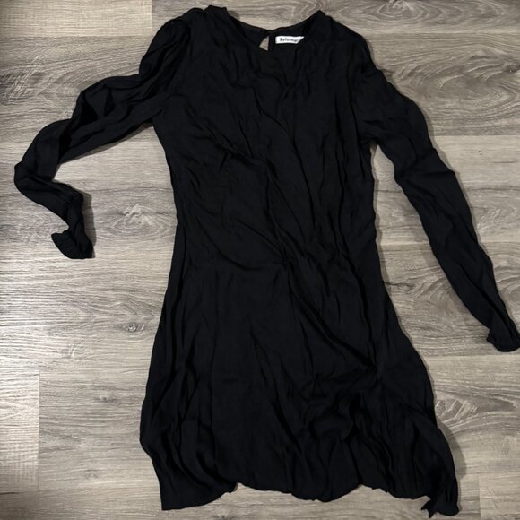 Black Long Sleeve Mini Reformation Dress Size 6 - Picture 4 of 4